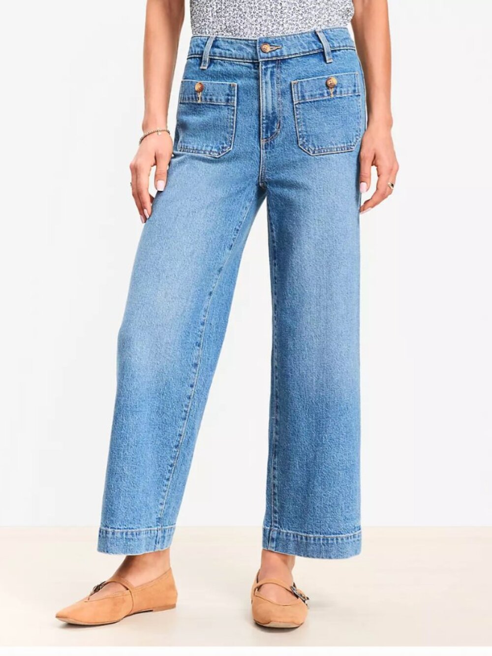 Petite Curvy Palmer Wide Leg Crop Jeans